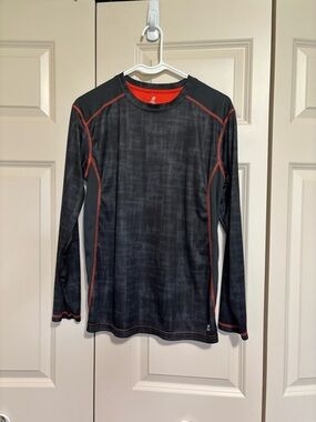 Energy Zone Black Athletic Top with Orange accents.